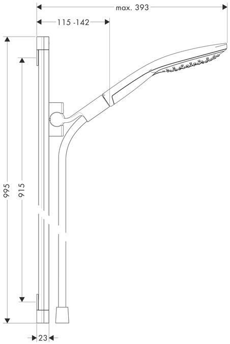 картинка 26626400 Душевой набор Raindance Select S 150/Raindance Unica'S 0,90 м от магазина Hansgrohe.SALE