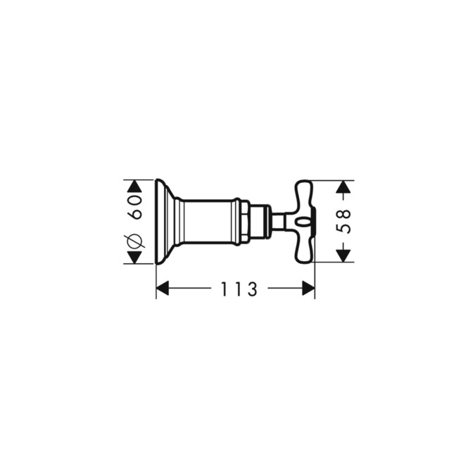 картинка 16871000 Запорный вентиль, СМ, ½’ /  ¾’ от магазина Hansgrohe.SALE