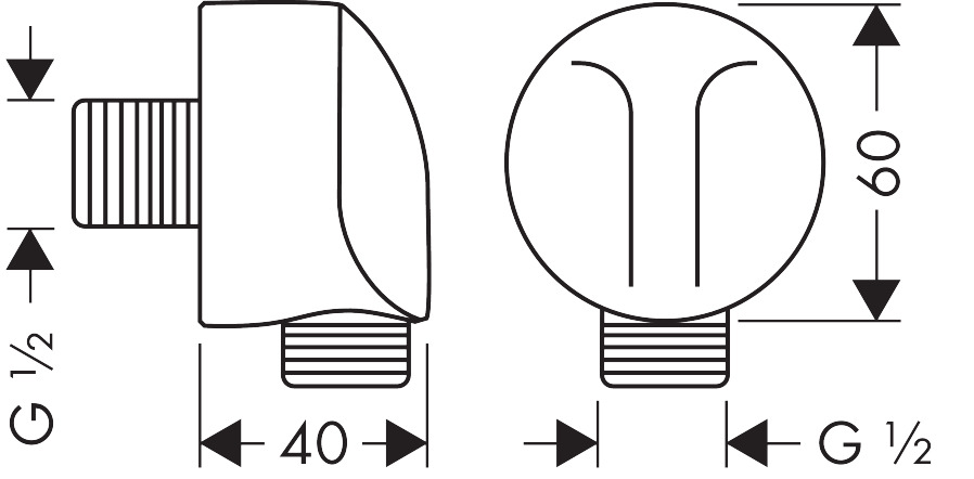 картинка 27454000 Fixfit E шланговое подсоединение, ½’, без клапана обратного тока воды, внутренняя часть из латуни от магазина Hansgrohe.SALE