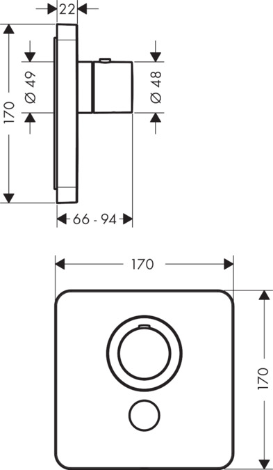 картинка 36706000 Термостат ShowerSelect Highflow, для 1 потребителя, с клапаном для ручного душа, СМ от магазина Hansgrohe.SALE